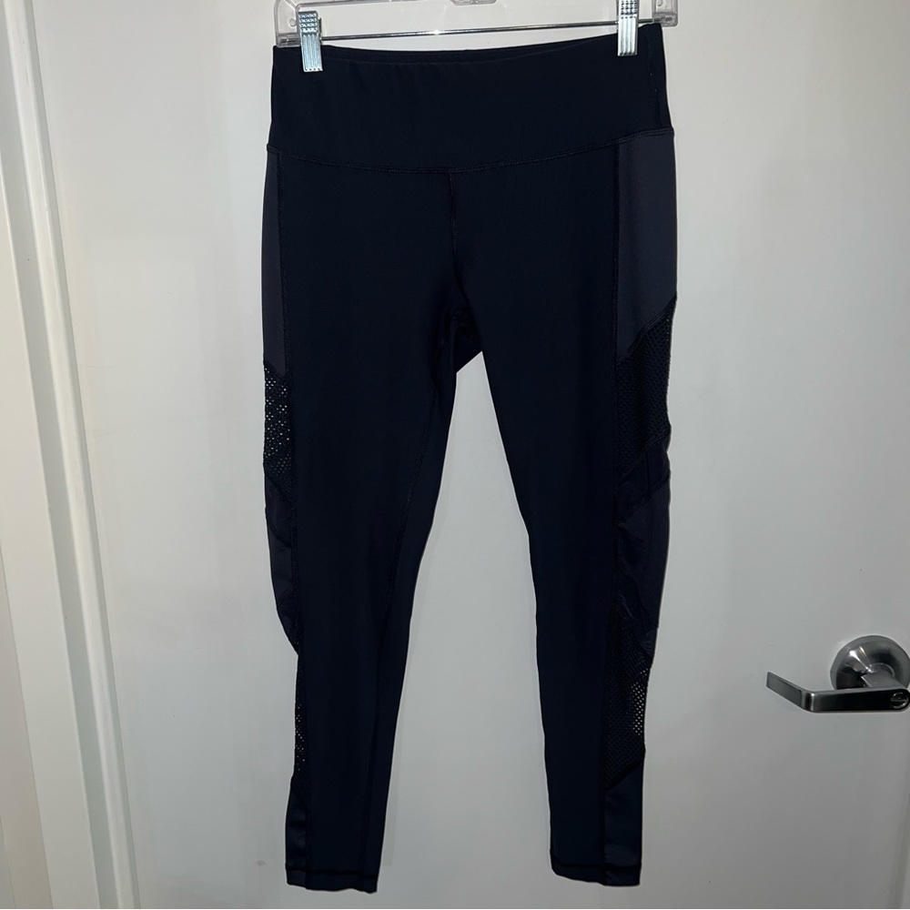 90 Degree By Reflex Workout Leggings With Mesh Detail Dark Gray